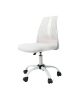 Armless Ergonomic Office and Home Chair with Supportive Cushioning, White