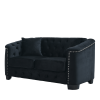 59-Inch Modern Chesterfield Velvet Sofa, 2-Seater Sofa, Upholstered Tufted Backrests with Nailhead Arms and 2 Cushions for Living Room, Bedroom, Apart