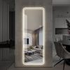 65"x24" Full Length Floor Mirror LED Whole Body Mirror, Wall Mounted Hanging Mirror with Lights, Makeup Vanity Mirror, Bedroom Full Size Body Mirror w
