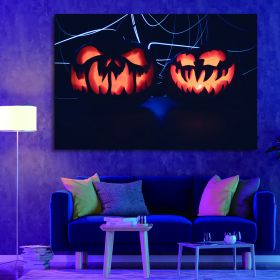 Drop-Shipping Framed Canvas Wall Art Decor Painting For Halloween,Scary Pumpkin Painting For Halloween Gift, Decoration For Halloween Office Living Ro