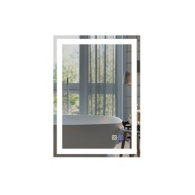 LED Bathroom Vanity Mirror with Light, 20 x 28 inch, Anti Fog,Stepless Dimmable,Color Temper 5000K,Back & Front Lit,Both Vertical and Horizontal Wall