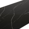 Disassemble rectangular table with arc MDF Black PVC marble surface 122*76*76cm N101
