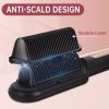 Negative Ionic Hair Straightener Brush with 9 Temp Settings, 30s Fast Heating, Hair Straightening Comb with LED Display, Anti-Scald & Auto-Shut Off Ha