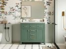 36'' Bathroon Vanity with Resin Sink Combo Set,Modern Freestanding Single Bathroom Cabinet with 4 Drawers & 2 Cabinets,Storage Cabinet for Bathroom, S