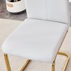 Table and chair set, large modern minimalist rectangular glass table, can accommodate 6-8 people, equipped with tempered glass tabletop and large MDF