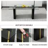 Table and chair set, large modern minimalist rectangular glass table, can accommodate 6-8 people, equipped with tempered glass tabletop and large MDF