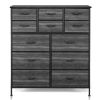 12 drawers, 6 large and 6 small, non-woven storage cabinets, cationic cloth surface + non-woven fabric drawers + particle board + iron frame 100*30*11