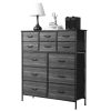 12 drawers, 6 large and 6 small, non-woven storage cabinets, cationic cloth surface + non-woven fabric drawers + particle board + iron frame 100*30*11