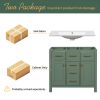 36'' Bathroon Vanity with Resin Sink Combo Set,Modern Freestanding Single Bathroom Cabinet with 4 Drawers & 2 Cabinets,Storage Cabinet for Bathroom, S