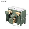 36'' Bathroon Vanity with Resin Sink Combo Set,Modern Freestanding Single Bathroom Cabinet with 4 Drawers & 2 Cabinets,Storage Cabinet for Bathroom, S