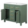 36'' Bathroon Vanity with Resin Sink Combo Set,Modern Freestanding Single Bathroom Cabinet with 4 Drawers & 2 Cabinets,Storage Cabinet for Bathroom, S