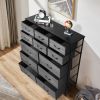 12 drawers, 6 large and 6 small, non-woven storage cabinets, cationic cloth surface + non-woven fabric drawers + particle board + iron frame 100*30*11