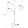 White and Stain Nickel Trio Drum Shade Floor Lamp