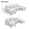 [VIDEO provided][New]109.8*55.9" Modern U-shaped Sectional Sofa with Waist Pillows,6-seat Upholstered Symmetrical Sofa Furniture,Sleeper Sofa Couch wi