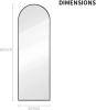 YSSOA Full Length Mirror, Arched-Top Full Body Mirror with Stand, Floor Mirror & Wall-Mounted Mirro
