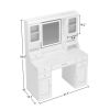 Large Vanity Table Set Makeup Vanity Dressing Table with Mirror, 6 Drawers & Shelves, Dresser Desk