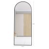 65" Arched Full Length Mirror Floor Dressing Mirror - Black