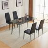 Disassemble rectangular table with arc MDF Black PVC marble surface 122*76*76cm N101