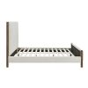 Modern Contemporary Bedroom 1pc Queen Platform Bed Soft Beige Chenille Fabric Upholstered Bed Solid Wood Furniture