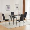 Disassemble rectangular table with arc MDF Black PVC marble surface 122*76*76cm N101