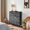 12 drawers, 6 large and 6 small, non-woven storage cabinets, cationic cloth surface + non-woven fabric drawers + particle board + iron frame 100*30*11