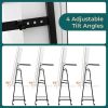 Full mirror wood flooring style, with storage shelves, white light beads, detachable foldable hanging bar at the back, jewelry storage mirror cabinet