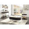 Gorgeous Dark Walnut Finish 1pc Sofa Table White Faux Marble Top Living Room Side Table Open Bottom Shelve