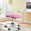 Armless Ergonomic Office and Home Chair with Supportive Cushioning, Pink