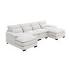 [VIDEO provided][New]109.8*55.9" Modern U-shaped Sectional Sofa with Waist Pillows,6-seat Upholstered Symmetrical Sofa Furniture,Sleeper Sofa Couch wi