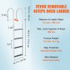 VEVOR Dock Ladder, Removable 4 Steps, 500 lbs Load Capacity, Aluminum Alloy Pontoon Boat Ladder with 3.1'' Wide Step & Nonslip Rubber Mat, Easy to Ins