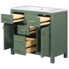 36'' Bathroon Vanity with Resin Sink Combo Set,Modern Freestanding Single Bathroom Cabinet with 4 Drawers & 2 Cabinets,Storage Cabinet for Bathroom, S