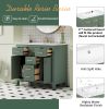 36'' Bathroon Vanity with Resin Sink Combo Set,Modern Freestanding Single Bathroom Cabinet with 4 Drawers & 2 Cabinets,Storage Cabinet for Bathroom, S