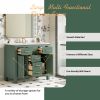 36'' Bathroon Vanity with Resin Sink Combo Set,Modern Freestanding Single Bathroom Cabinet with 4 Drawers & 2 Cabinets,Storage Cabinet for Bathroom, S