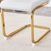 Table and chair set, large modern minimalist rectangular glass table, can accommodate 6-8 people, equipped with tempered glass tabletop and large MDF