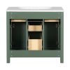 36'' Bathroon Vanity with Resin Sink Combo Set,Modern Freestanding Single Bathroom Cabinet with 4 Drawers & 2 Cabinets,Storage Cabinet for Bathroom, S