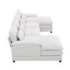 [VIDEO provided][New]109.8*55.9" Modern U-shaped Sectional Sofa with Waist Pillows,6-seat Upholstered Symmetrical Sofa Furniture,Sleeper Sofa Couch wi