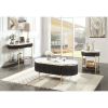 Gorgeous Dark Walnut Finish 1pc End Table White Faux Marble Top Living Room Table Open Bottom Shelve