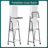 Full mirror wood flooring style, with storage shelves, white light beads, detachable foldable hanging bar at the back, jewelry storage mirror cabinet