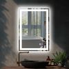 LED Bathroom Vanity Mirror with Light, 20 x 28 inch, Anti Fog,Stepless Dimmable,Color Temper 5000K,Back & Front Lit,Both Vertical and Horizontal Wall