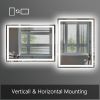 LED Bathroom Vanity Mirror with Light, 20 x 28 inch, Anti Fog,Stepless Dimmable,Color Temper 5000K,Back & Front Lit,Both Vertical and Horizontal Wall