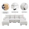 [VIDEO provided][New]109.8*55.9" Modern U-shaped Sectional Sofa with Waist Pillows,6-seat Upholstered Symmetrical Sofa Furniture,Sleeper Sofa Couch wi