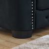 59-Inch Modern Chesterfield Velvet Sofa, 2-Seater Sofa, Upholstered Tufted Backrests with Nailhead Arms and 2 Cushions for Living Room, Bedroom, Apart