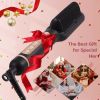 Negative Ionic Hair Straightener Brush with 9 Temp Settings, 30s Fast Heating, Hair Straightening Comb with LED Display, Anti-Scald & Auto-Shut Off Ha