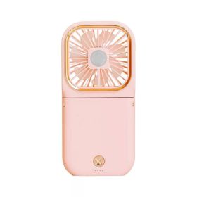Newly Portable Hands Free Neck Multi-purpose 3 in1 Rechargeable Foldable Mini Cooler Folding Usb Electric Power Fans (Color: Pink)