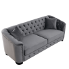 77-Inch Modern Chesterfield Velvet Sofa, 3-Seater Sofa, Upholstered Tufted Backrests with Nailhead Arms and 2 Cushions for Living Room, Bedroom, Apart