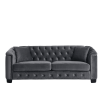 77-Inch Modern Chesterfield Velvet Sofa, 3-Seater Sofa, Upholstered Tufted Backrests with Nailhead Arms and 2 Cushions for Living Room, Bedroom, Apart