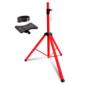 5 Core Speaker Stand Tripod Floor Tall Adjustable 35mm DJ Studio Monitor Stands Pole Mount - SS ECO 1PK WOB (Color: Red)