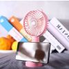 Mini Portable Fan; Mute USB Mini Handheld Fan; Cute Design 3 Speed Small Desk Fan With Base; Makeup Rechargeable Fan For Stylish Girl Women; Small Han