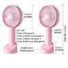 Mini Portable Fan; Mute USB Mini Handheld Fan; Cute Design 3 Speed Small Desk Fan With Base; Makeup Rechargeable Fan For Stylish Girl Women; Small Han