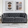 77-Inch Modern Chesterfield Velvet Sofa, 3-Seater Sofa, Upholstered Tufted Backrests with Nailhead Arms and 2 Cushions for Living Room, Bedroom, Apart
